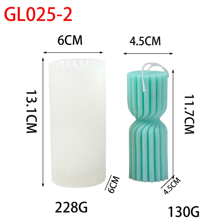 Spiral Candle Mold for Sculptural Ribbed Pillar Candles
