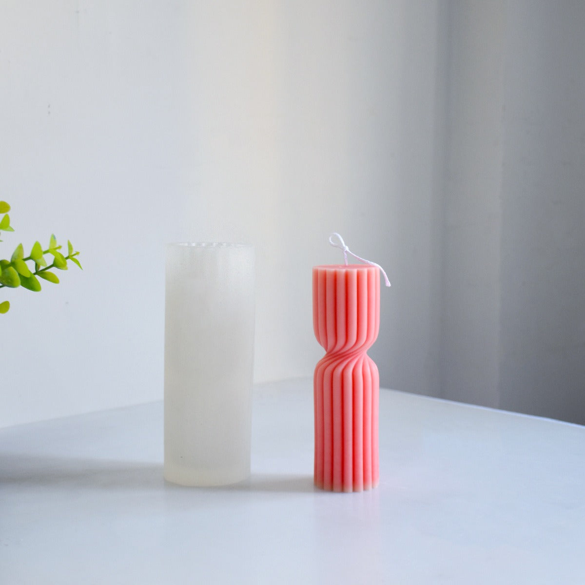 Spiral Candle Mold for Sculptural Ribbed Pillar Candles