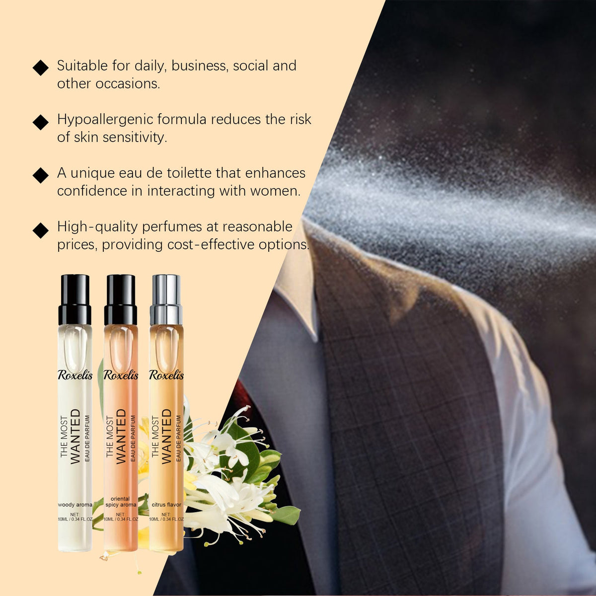 Men's Eau de Toilette Travel Spray for Fresh Scent