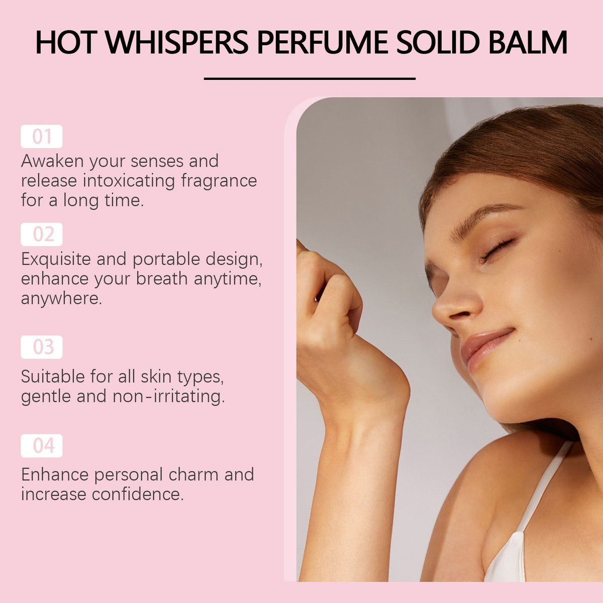 Solid Perfume Balm for Portable Rose Fragrance Touch-Ups