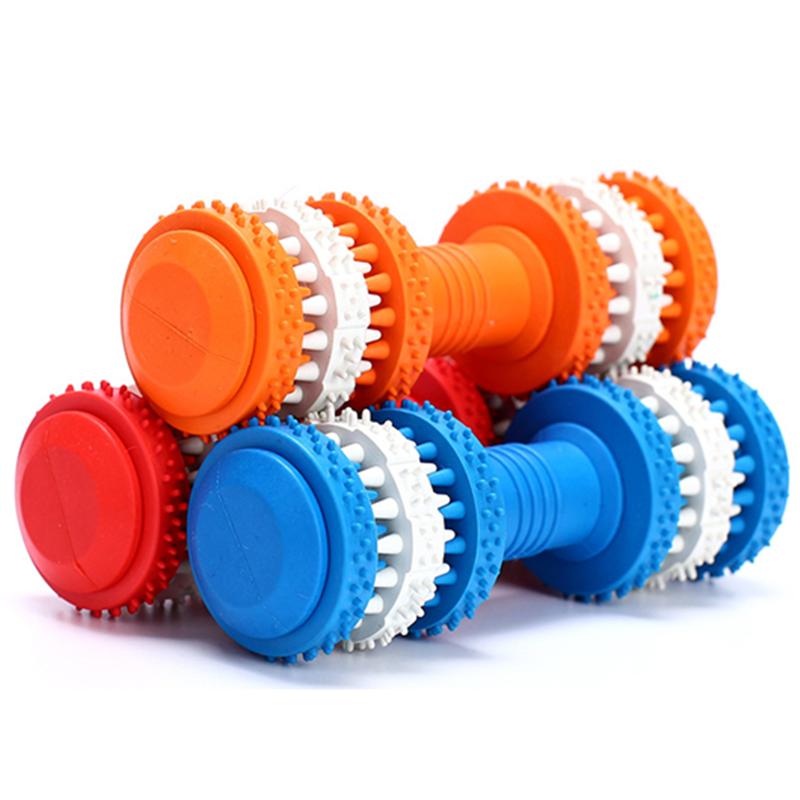 Molar Dumbbell Dog Chew Toy for Teeth Cleaning and Play