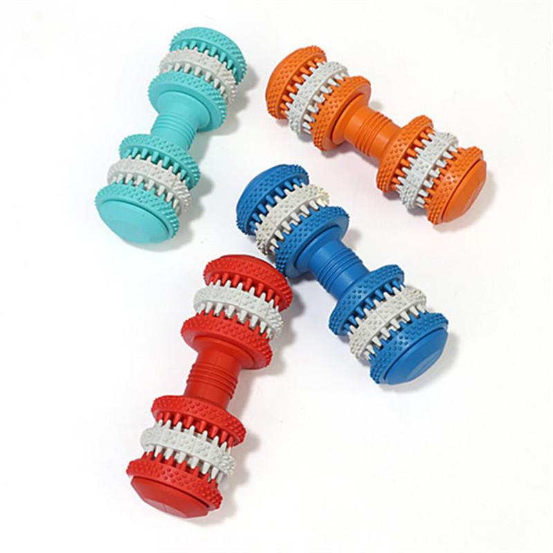 Molar Dumbbell Dog Chew Toy for Teeth Cleaning and Play