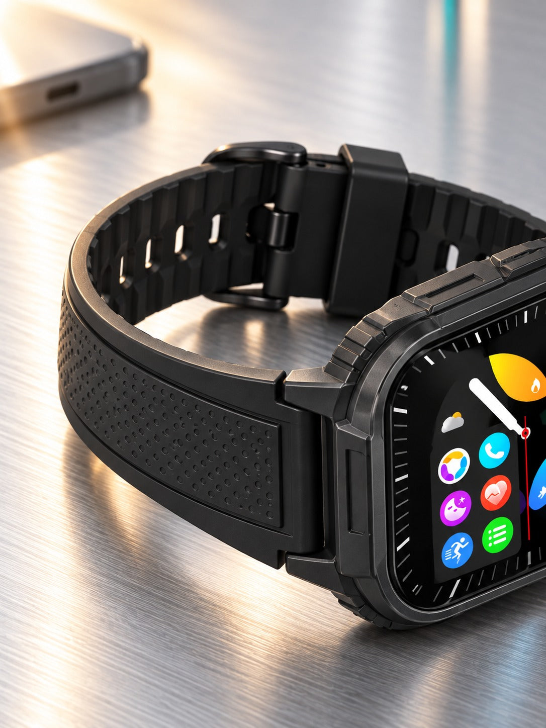 Rugged IP68 Smartwatch with Heart Rate & SpO2 Tracking