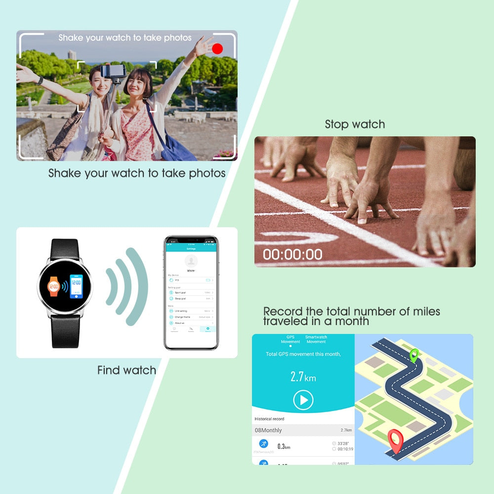 Rose Gold Women's Smartwatch with Heart Rate Tracker