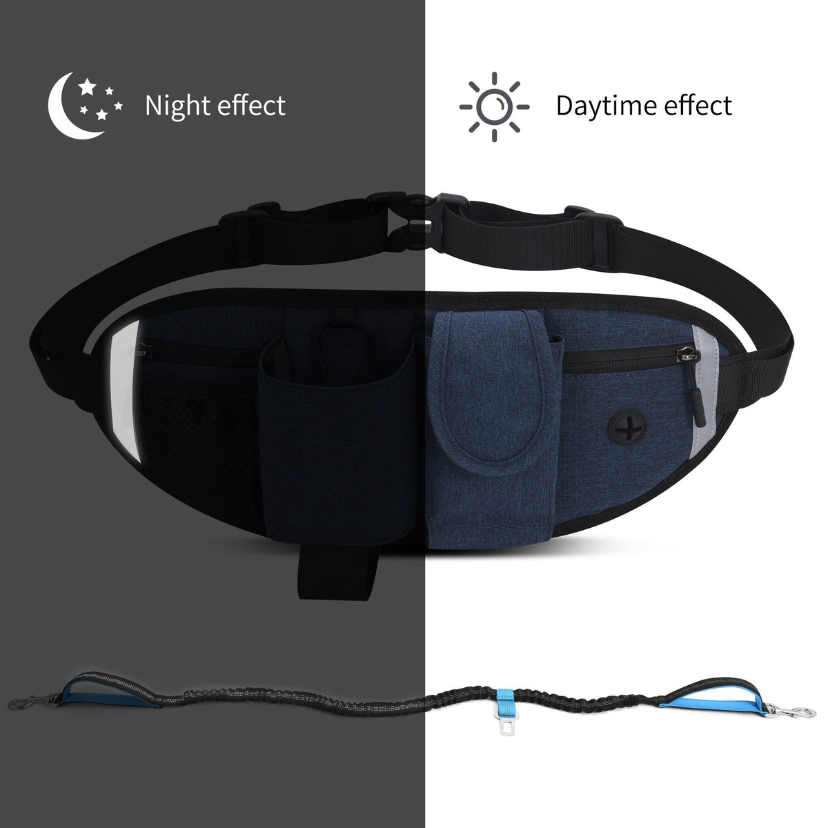 Hands-Free Dog Walking Waist Bag With Shock Absorber