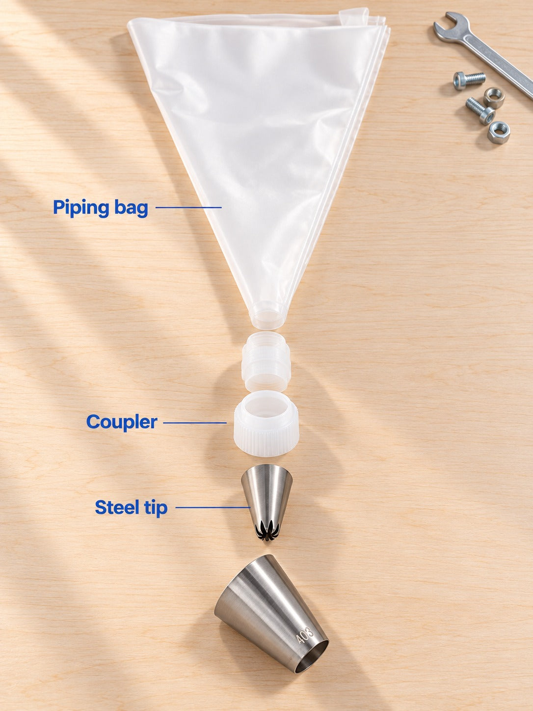 Piping Tip Set with Bags & Couplers for Cake Decorating