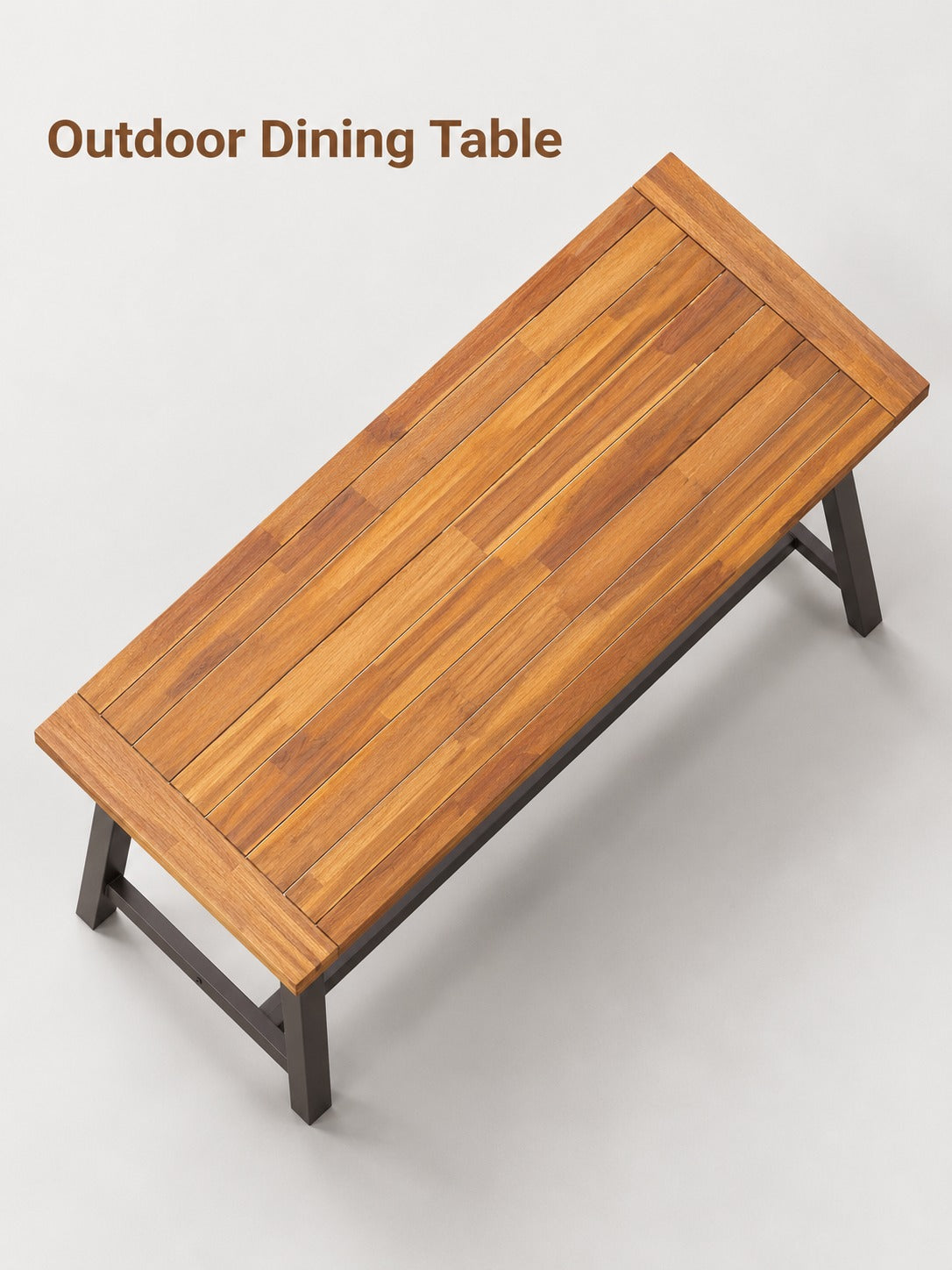 Rustic Outdoor Dining Table with Sandblast Wood Top