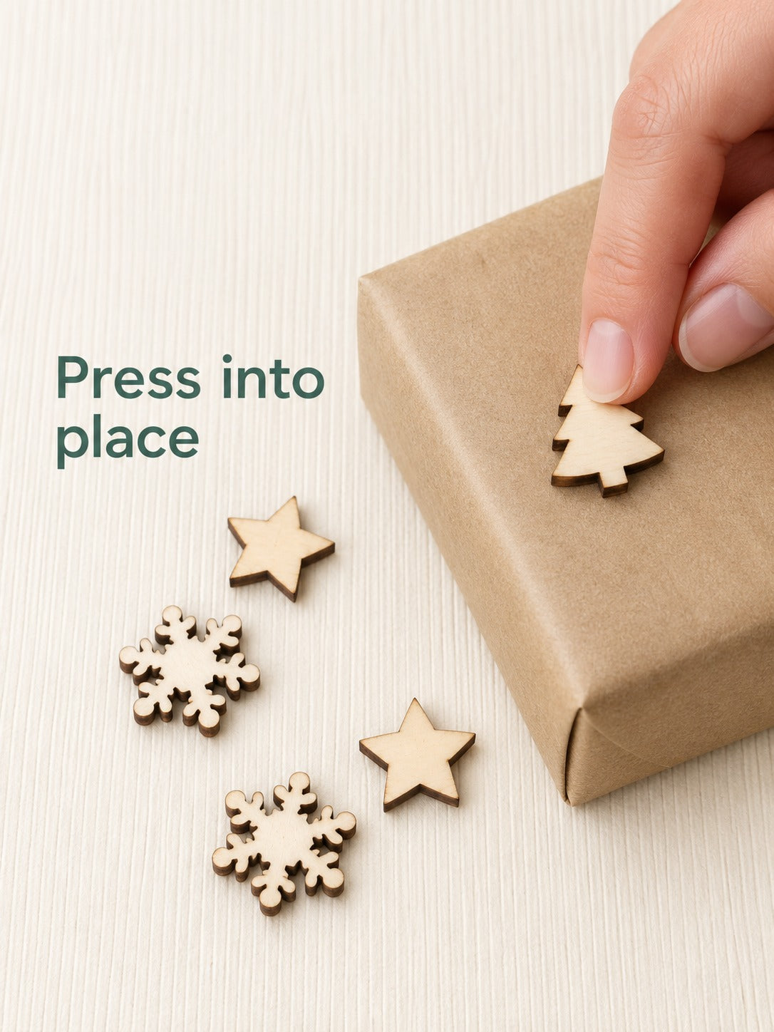 Rustic Wooden Christmas Confetti Shapes, 50 Pieces