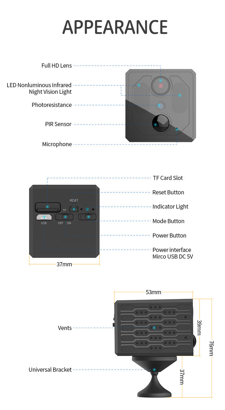 Wireless HD Home Security Camera with Infrared Night Vision