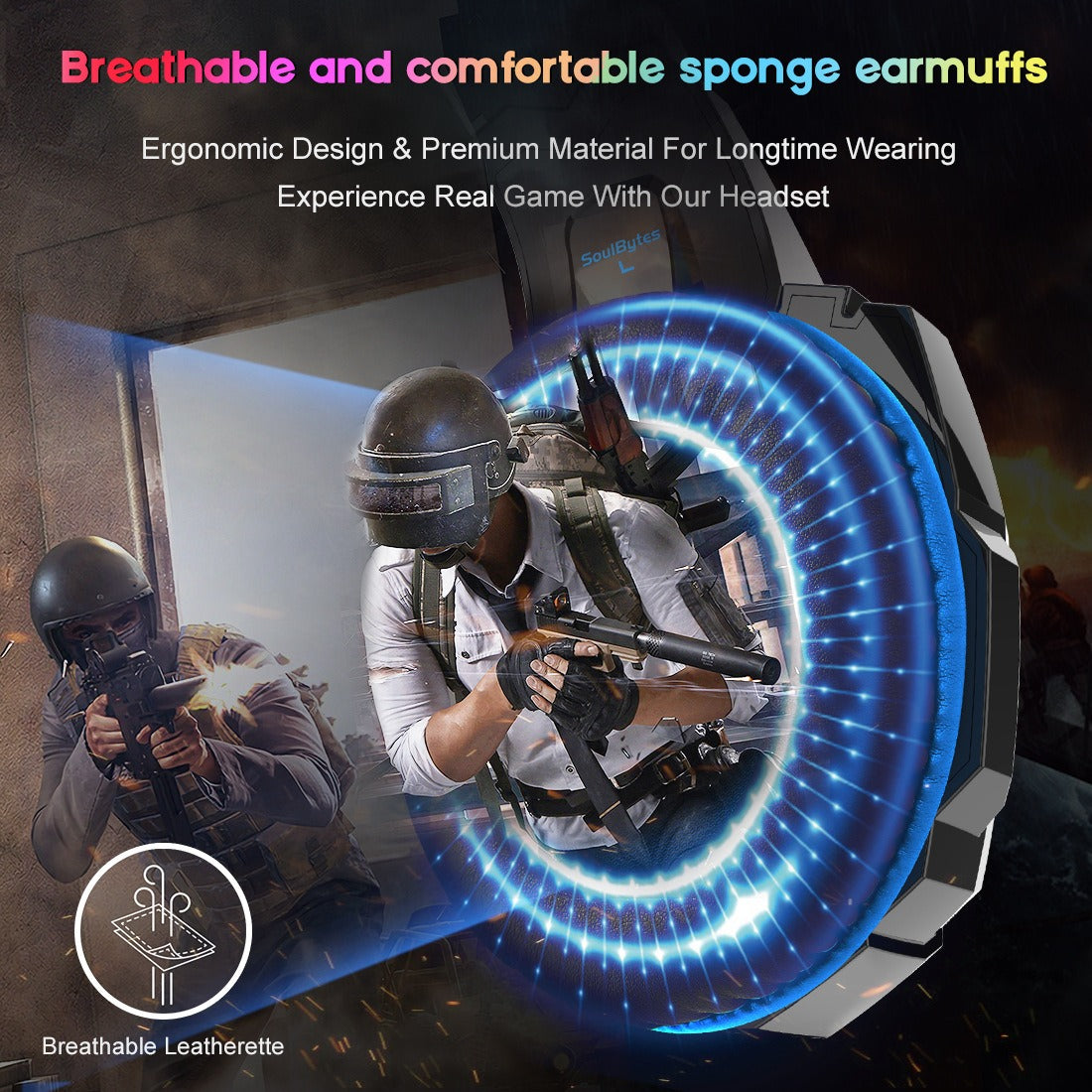 Wired LED Gaming Headset with Boom Mic for PC and PS4
