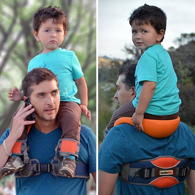 Child Shoulder Carrier Harness With Padded Saddle Seat