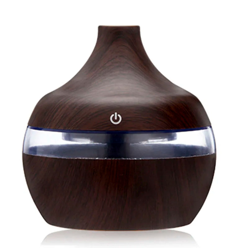 Ultrasonic Wood Grain Humidifier with Warm LED Glow