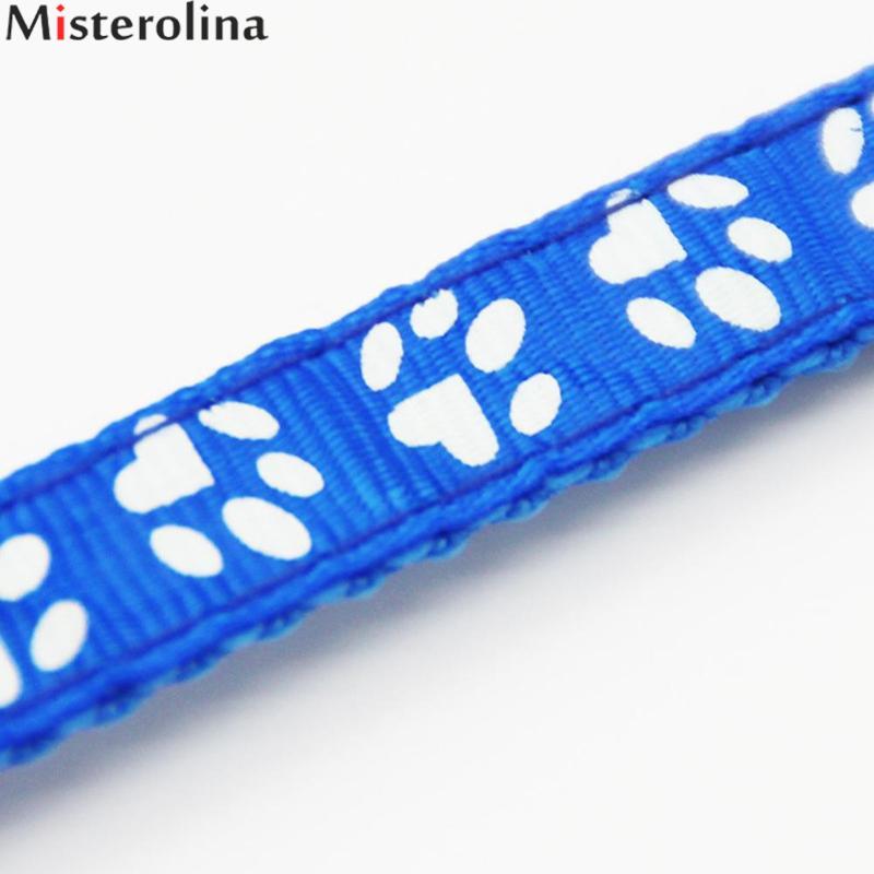 Adjustable Paw Print Cat & Small Dog Collar With Bell