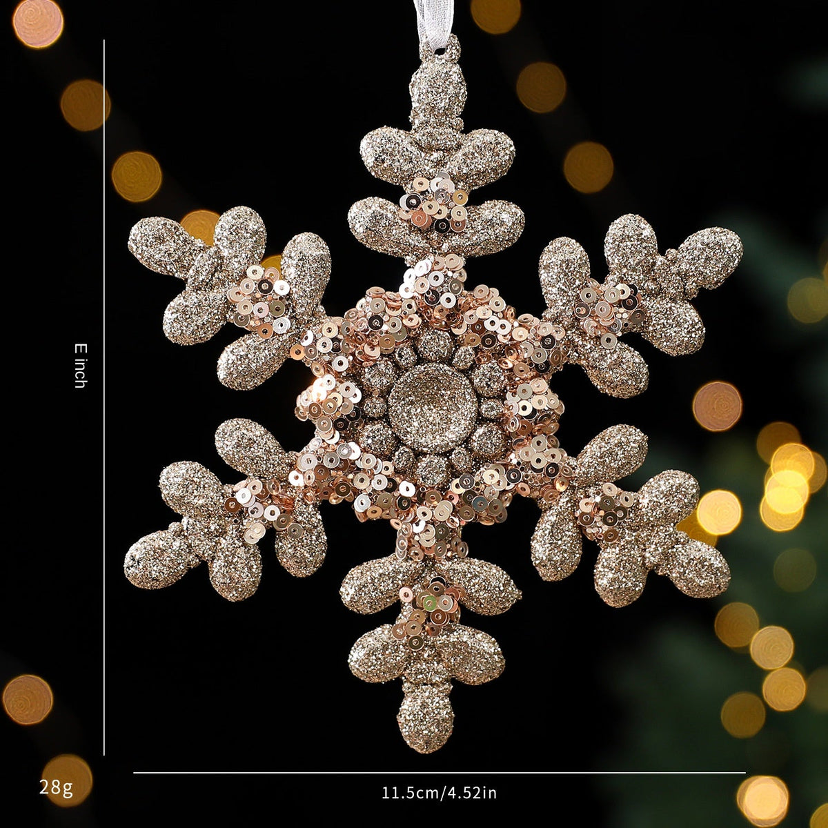 Christmas Tree Ornaments Champagne Gold Sparkling Decor