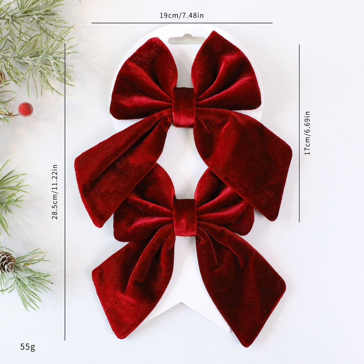 Velvet Christmas Tree Bows for Instant Festive Impact