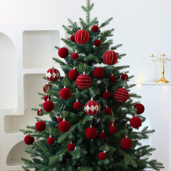 Velvet Christmas Ornaments for Elegant Burgundy Trees