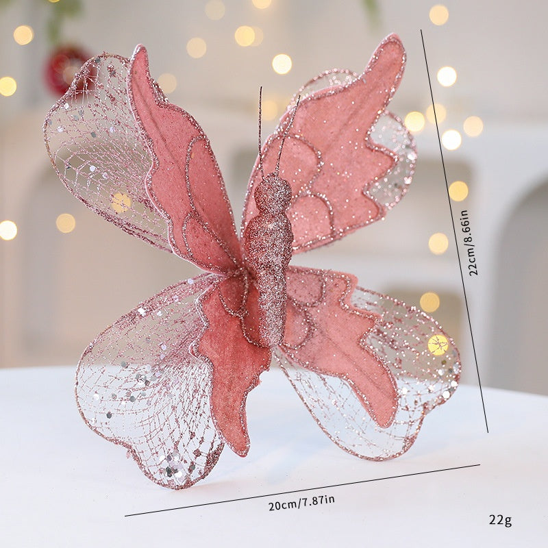 Sequin Butterfly Christmas Tree Ornaments for Sparkle