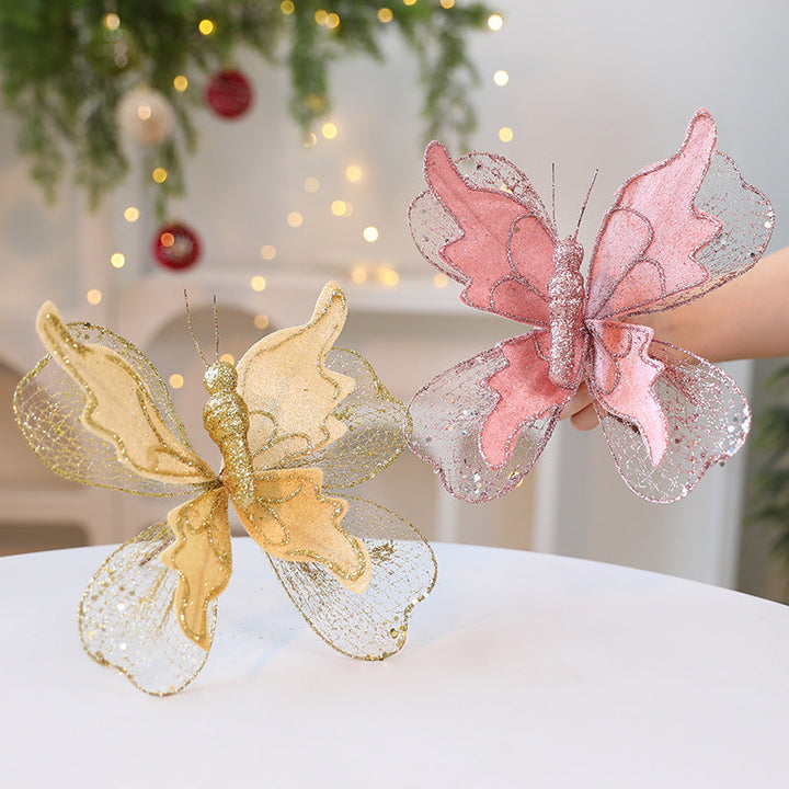 Sequin Butterfly Christmas Tree Ornaments for Sparkle