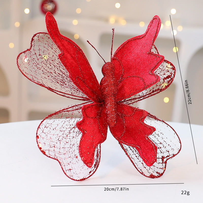 Sequin Butterfly Christmas Tree Ornaments for Sparkle