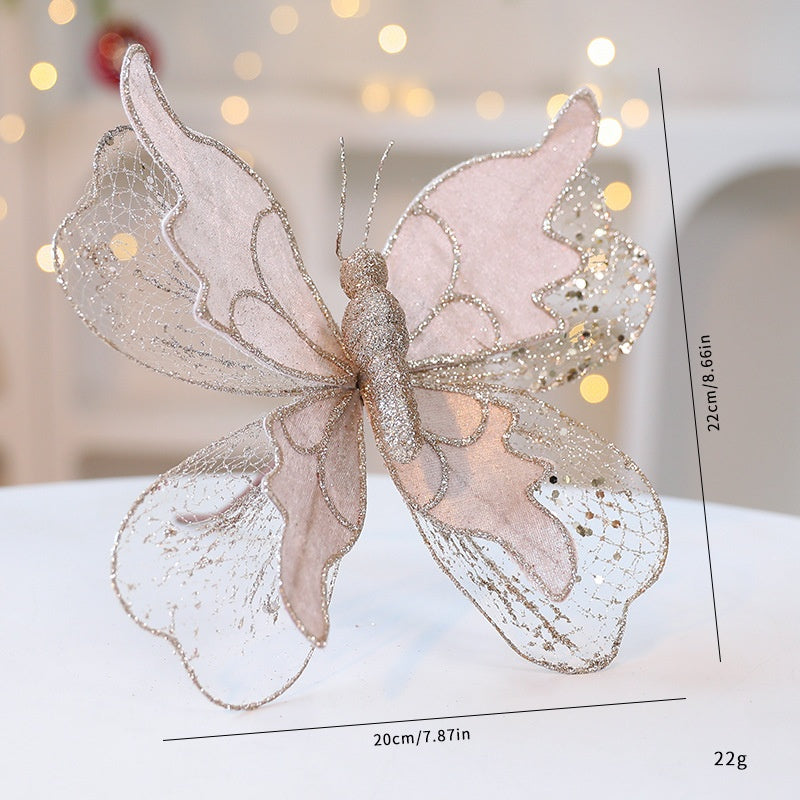 Sequin Butterfly Christmas Tree Ornaments for Sparkle