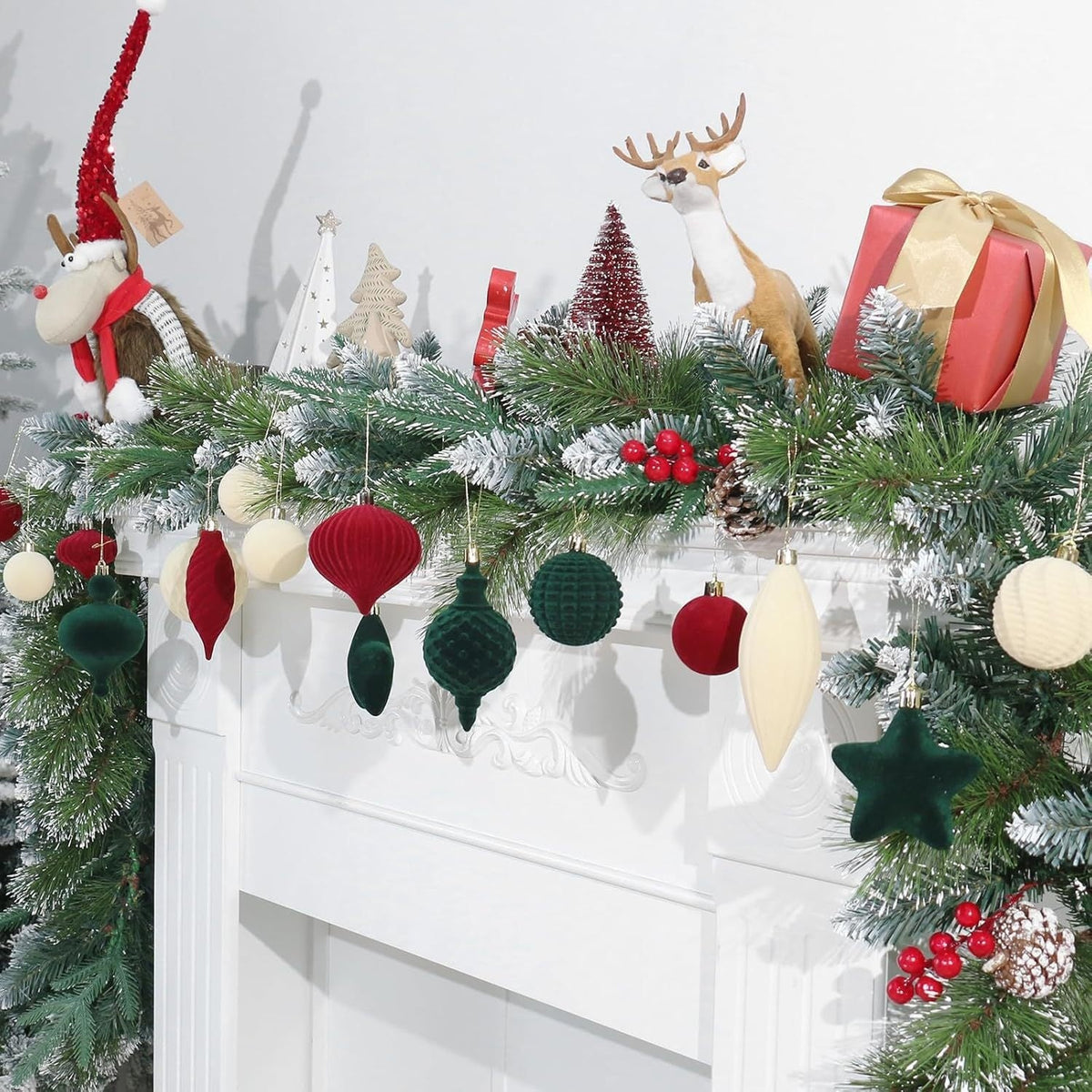 Velvet Christmas Ornaments for Layered Holiday Decor