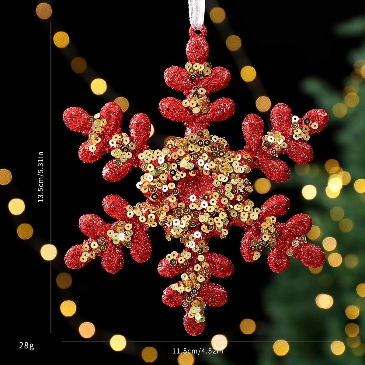 Christmas Tree Ornaments: Red & Gold Glitter Set