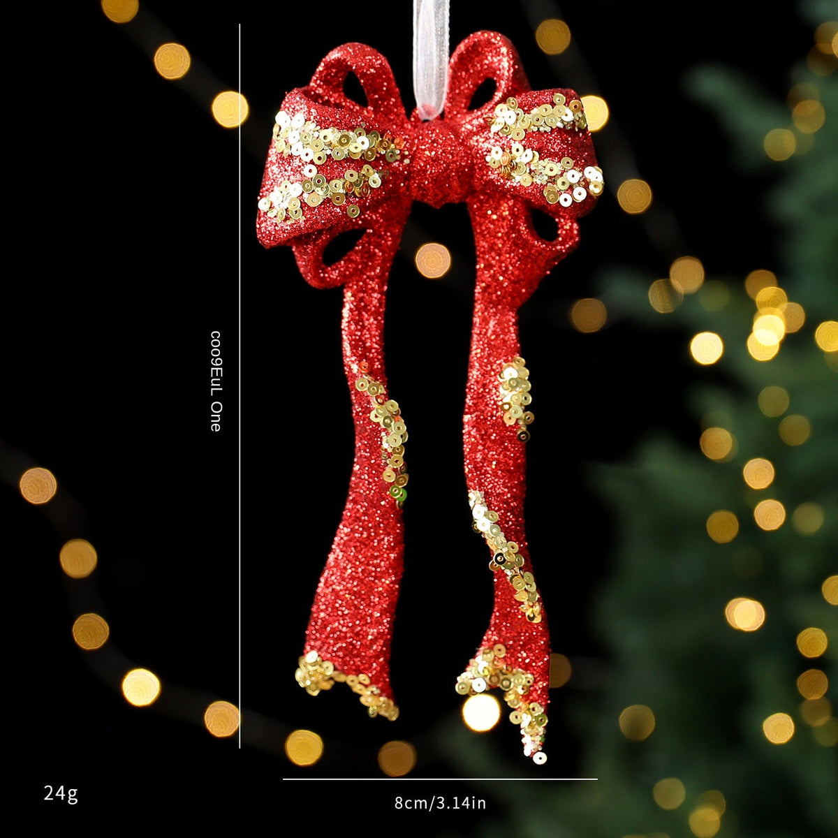 Christmas Tree Ornaments: Red & Gold Glitter Set