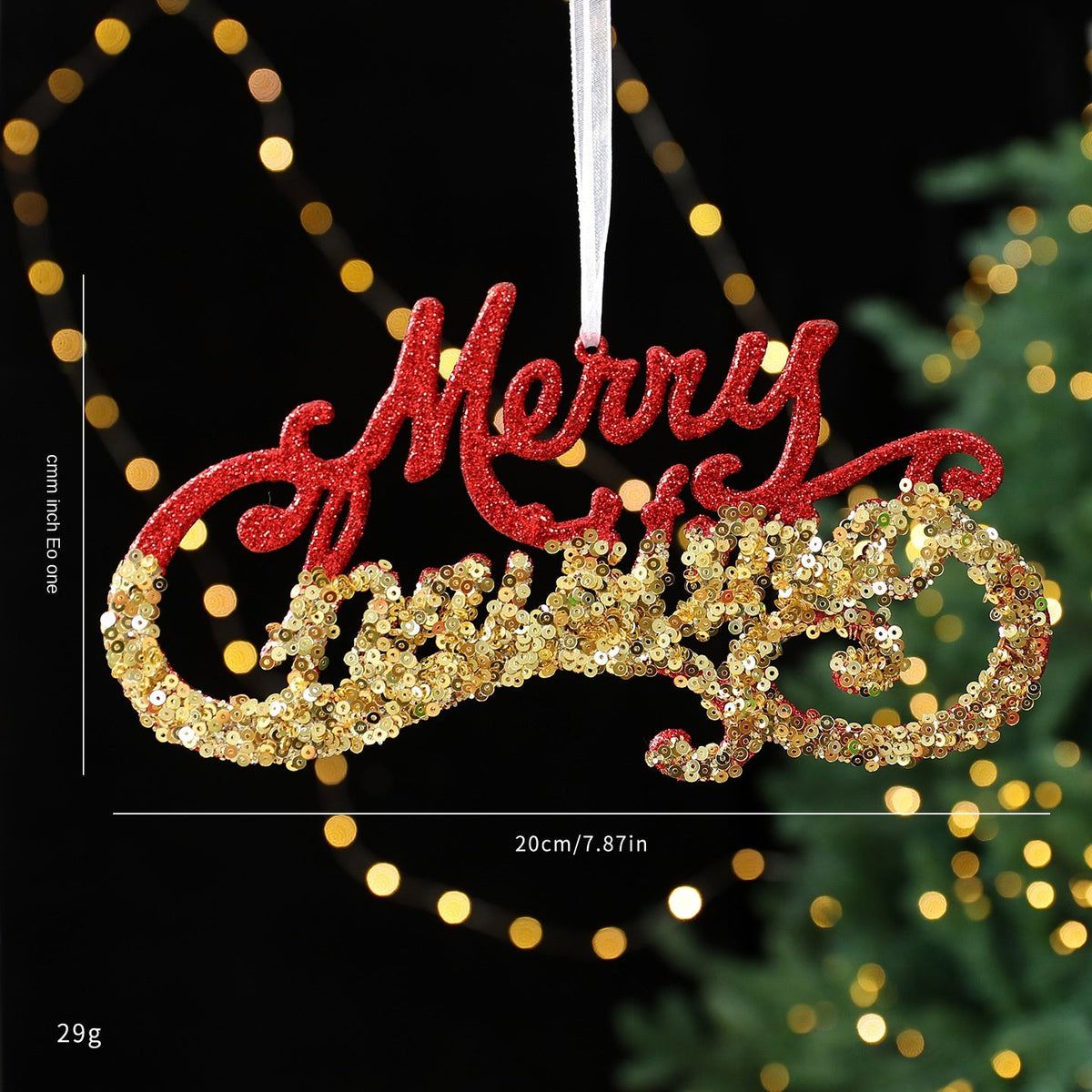 Christmas Tree Ornaments: Red & Gold Glitter Set