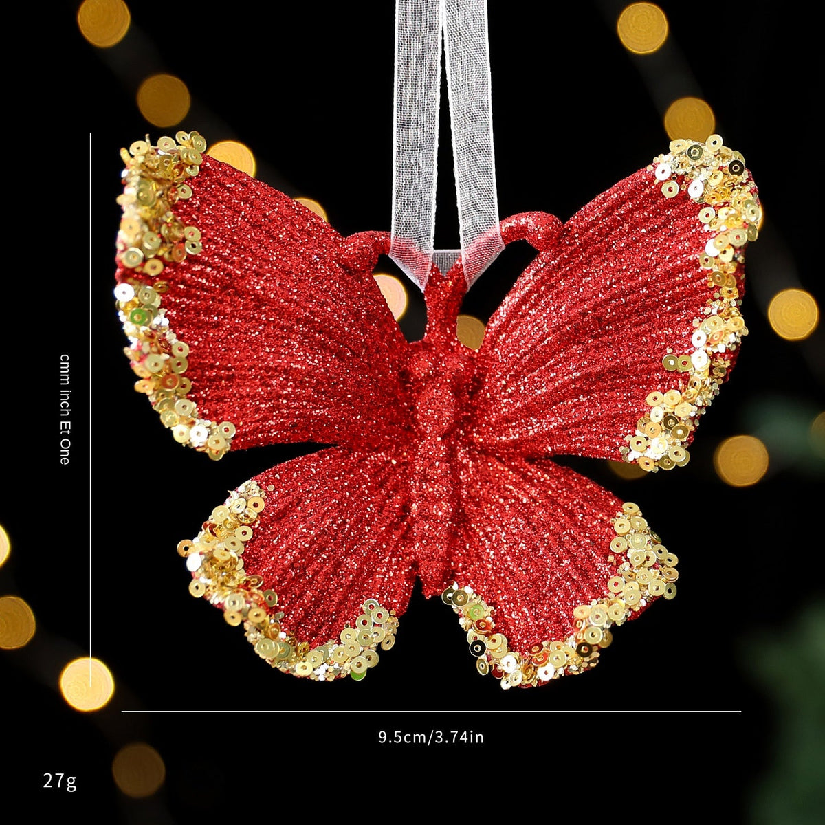 Christmas Tree Ornaments: Red & Gold Glitter Set