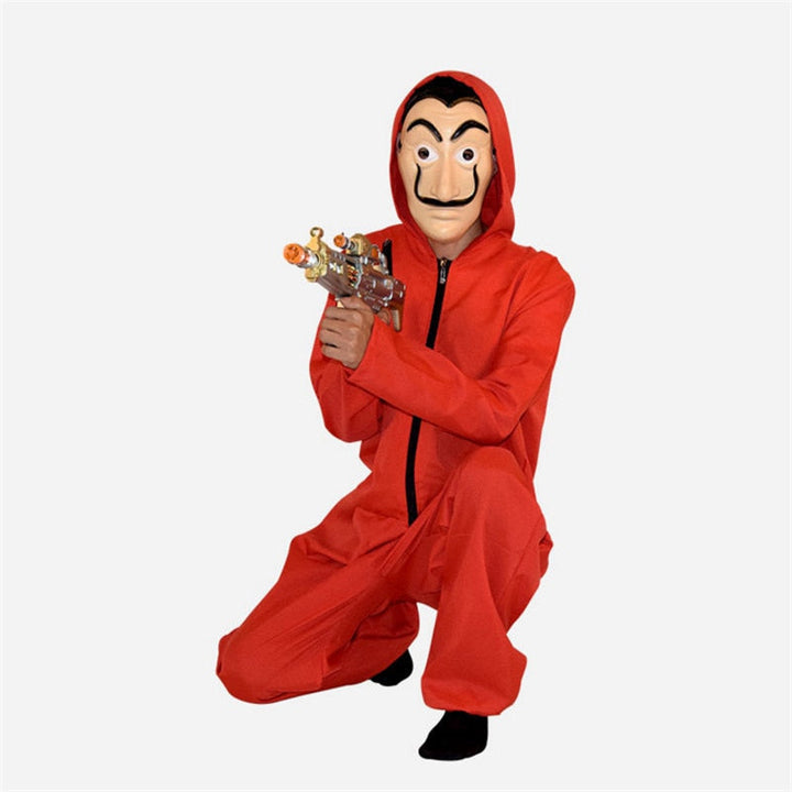 Money Heist Cosplay Costume Red Jumpsuit With Mask