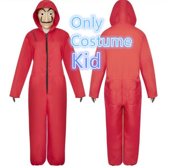Money Heist Cosplay Costume Red Jumpsuit With Mask