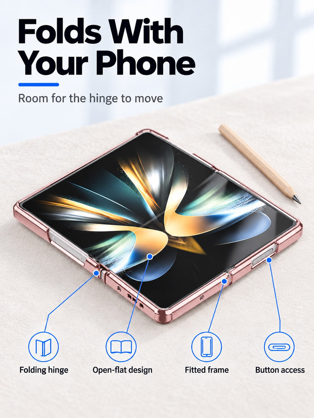 Samsung Galaxy Z Fold 6 Case with Pen Slot, Kickstand