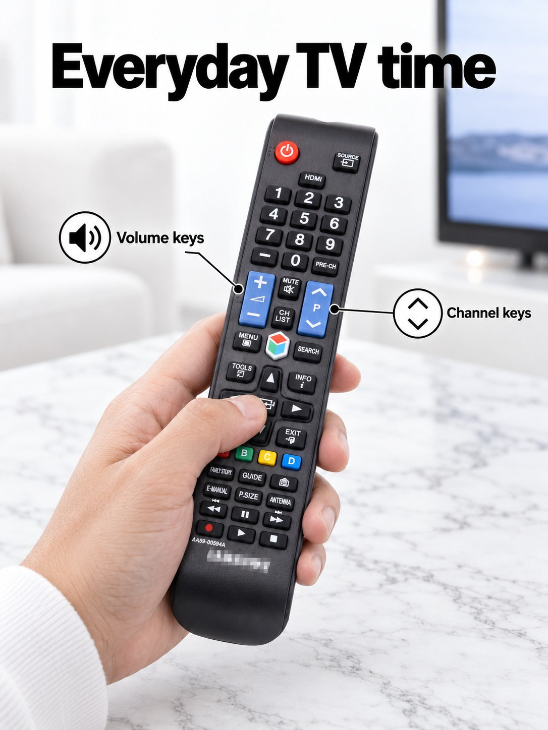 Samsung TV Replacement Remote for AA59-00594A Models