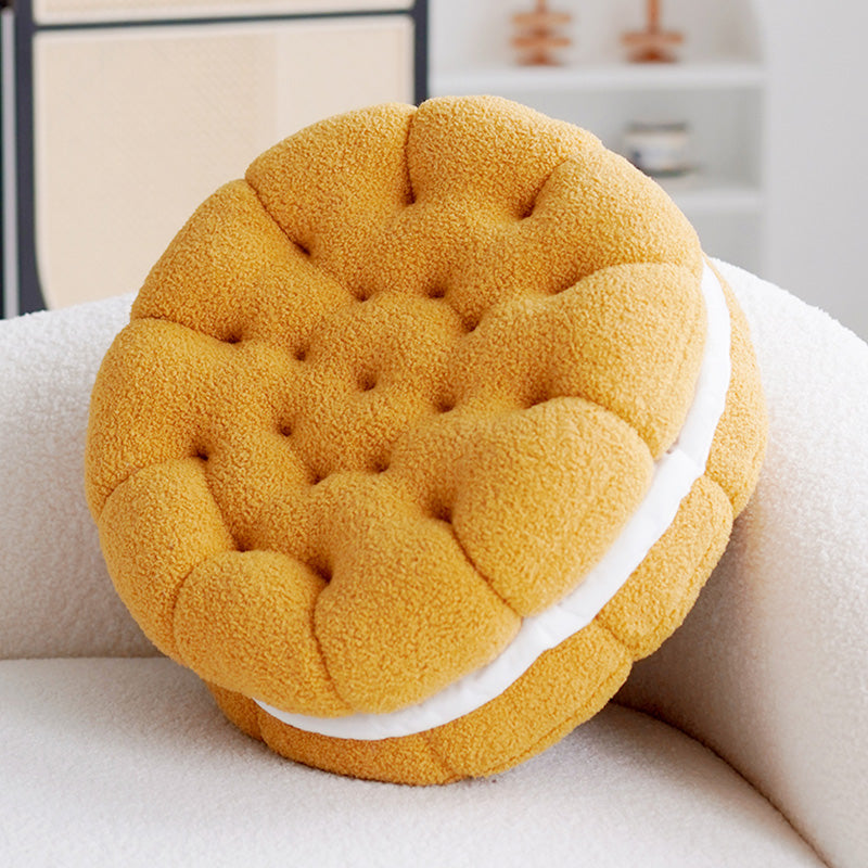 Biscuit-Shaped Cushion for Cozy, Playful Sofa Comfort