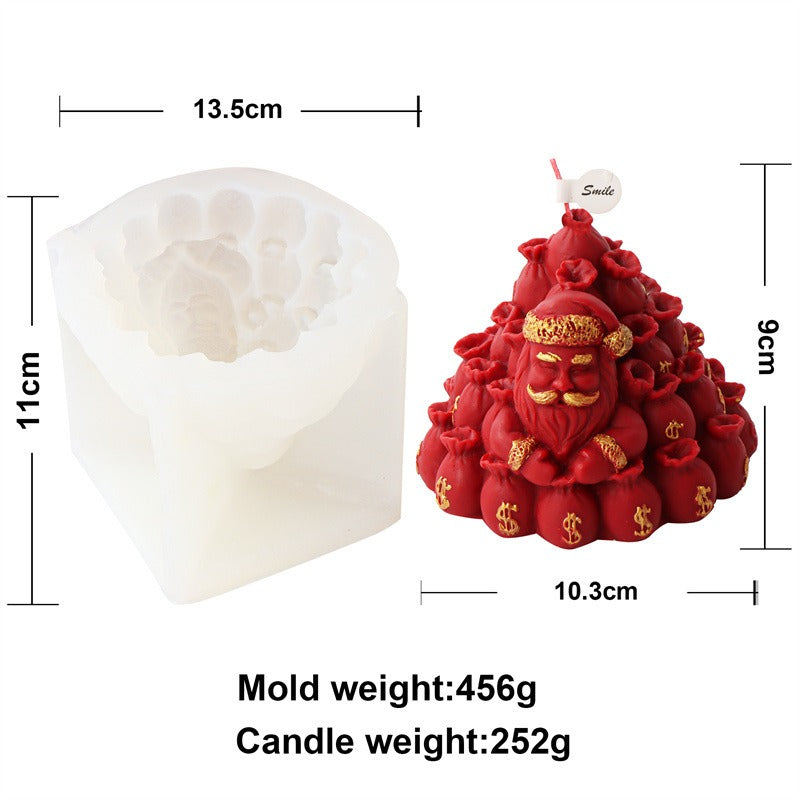 Santa Money Bag Candle Mold for Christmas DIY Candles