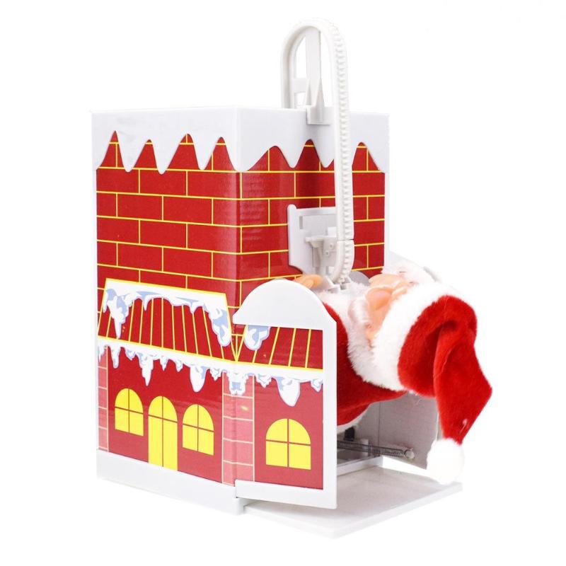 Santa Climbing Chimney Toy With Music Christmas Decor