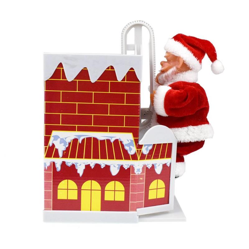 Santa Climbing Chimney Toy With Music Christmas Decor