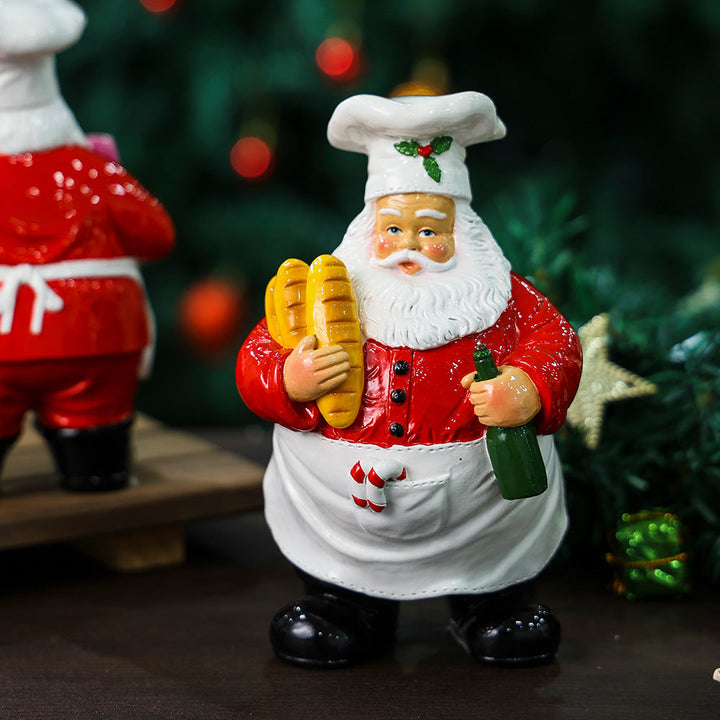 Santa Chef Christmas Ornaments for Festive Displays