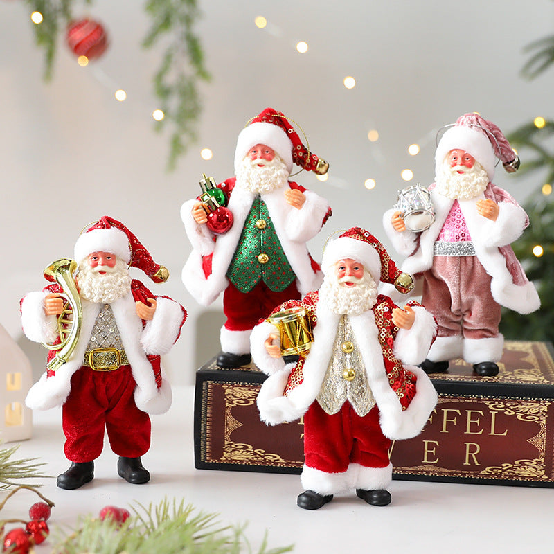 Plush Santa Christmas Ornaments for Festive Displays