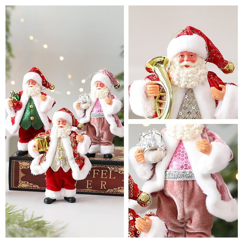 Plush Santa Christmas Ornaments for Festive Displays