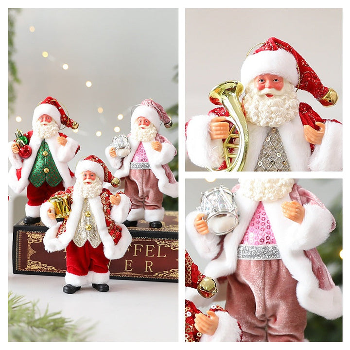 Plush Santa Christmas Ornaments for Festive Displays