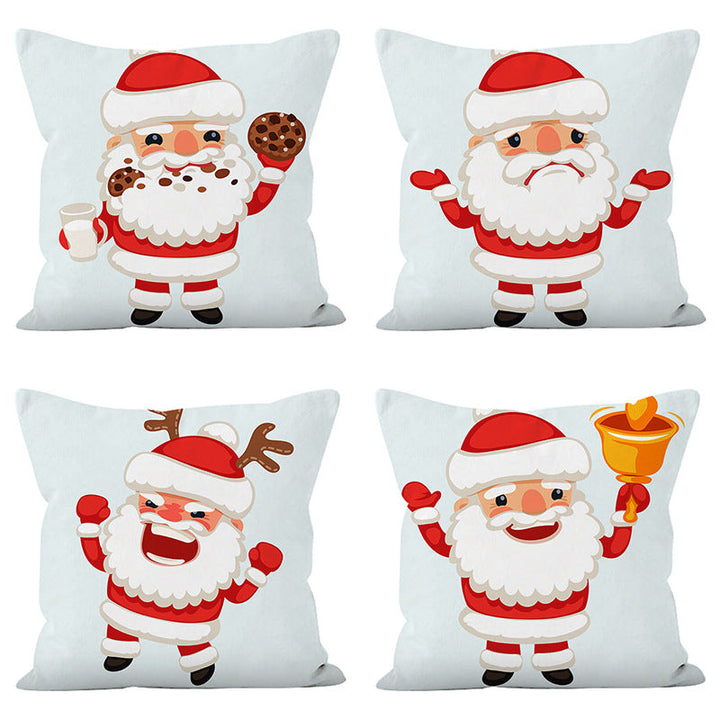 Christmas Santa Pillow Cover for Festive Sofa Decor