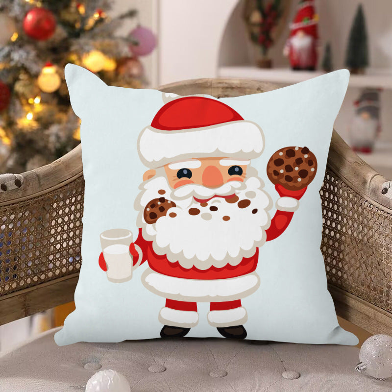 Christmas Santa Pillow Cover for Festive Sofa Decor