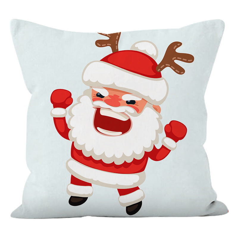 Christmas Santa Pillow Cover for Festive Sofa Decor
