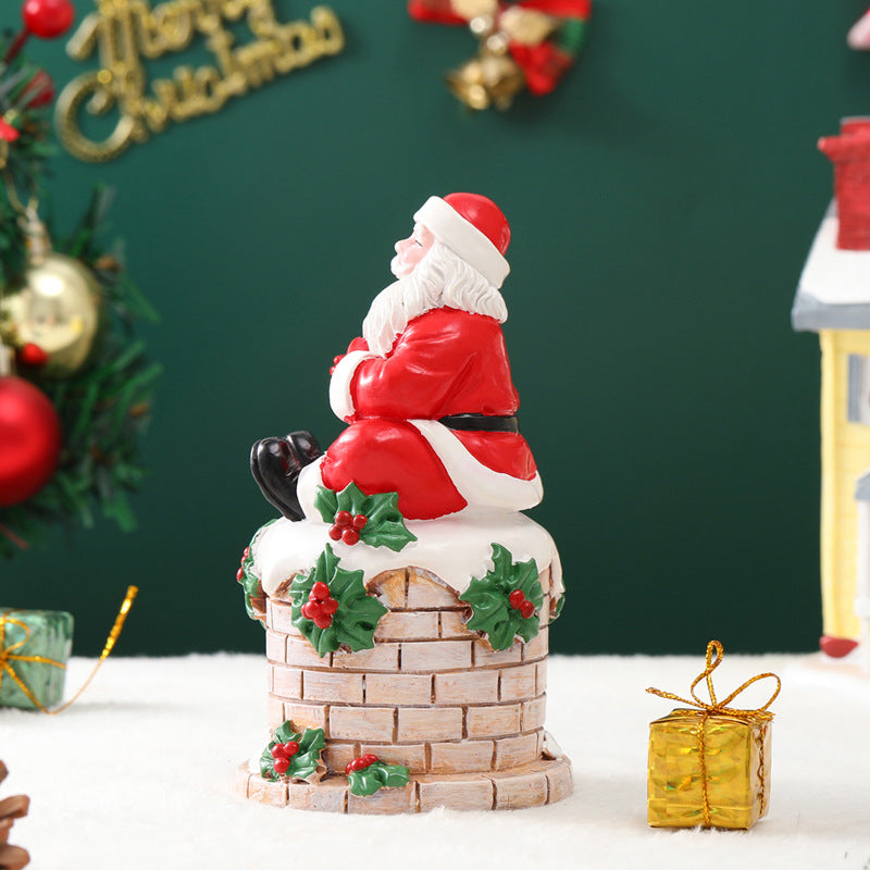 Santa Chimney Christmas Ornament for Festive Tables