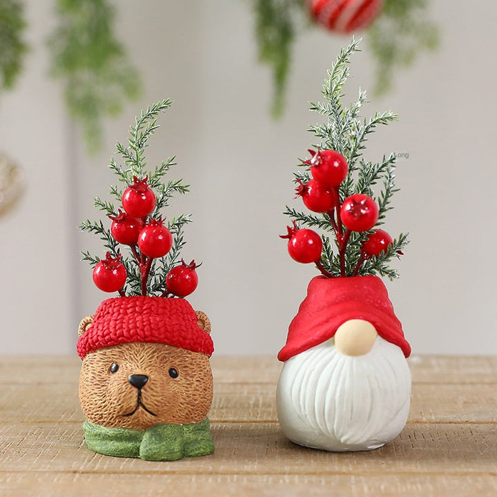 Christmas Figurines Set: Whimsical Tabletop Decor Display