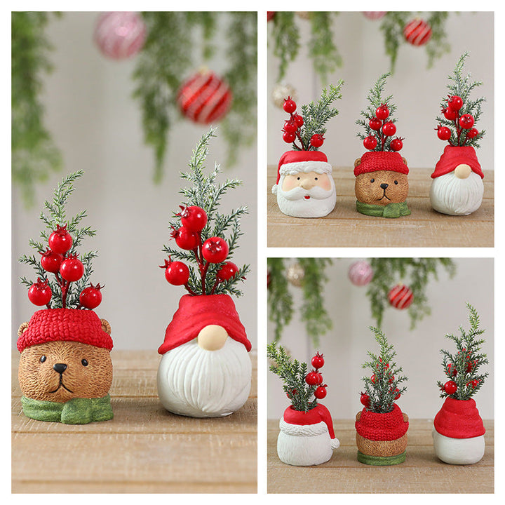 Christmas Figurines Set: Whimsical Tabletop Decor Display