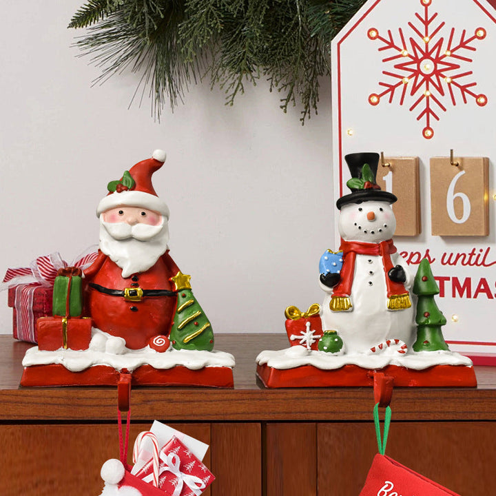 Santa Stocking Holder for Festive Christmas Mantels