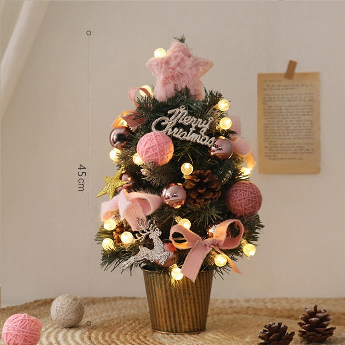 Mini Christmas Tree Set With Warm LED Holiday Decor