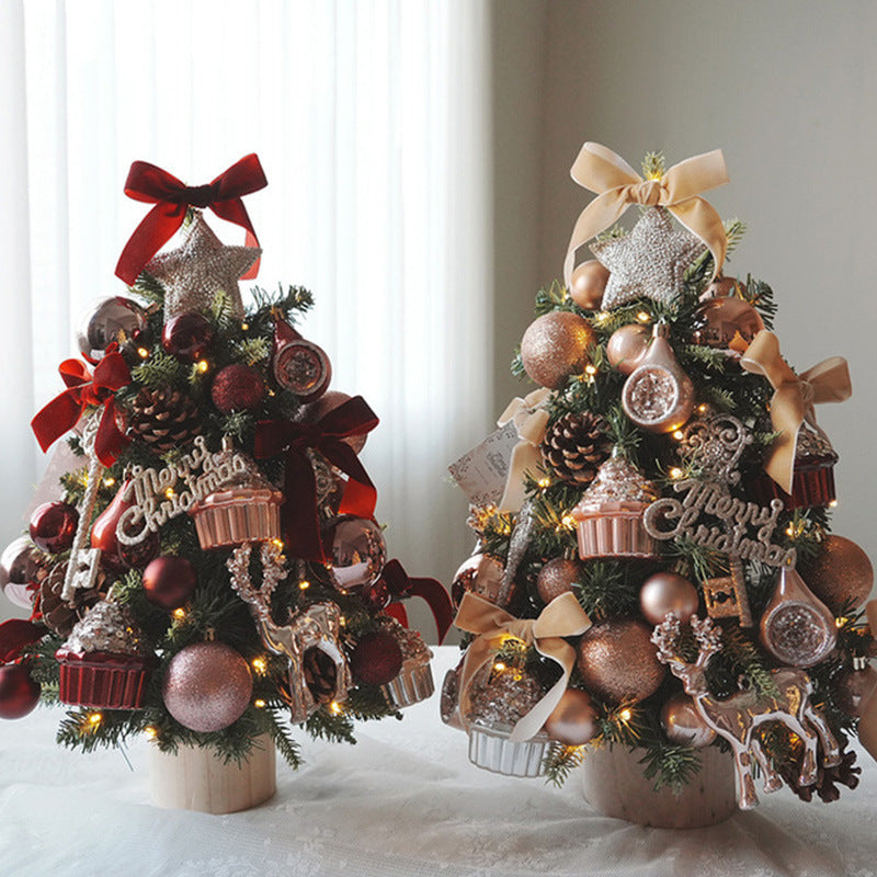 Mini Christmas Tree Decoration With Warm LED Lights